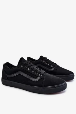 Trampki Niskie|Trampki Męskie Niskie>Boto Męskie Materiałowe Trampki Ocieplane Czarne Harry