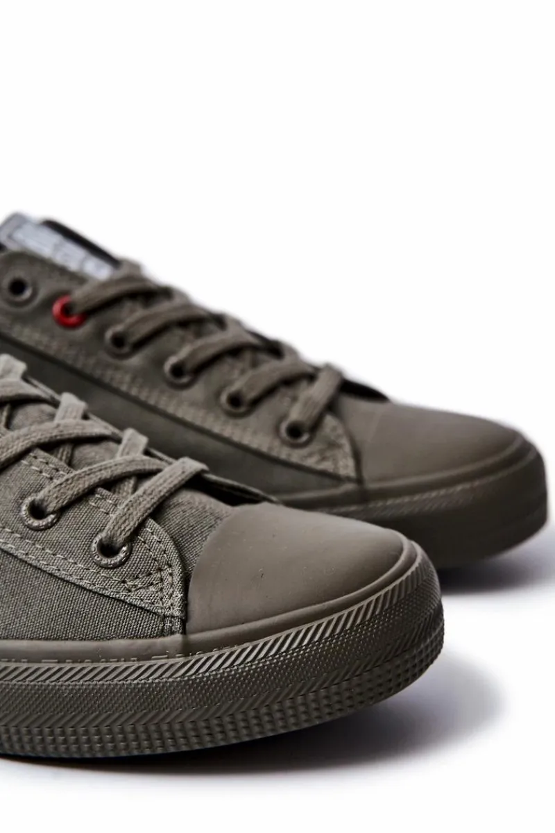 Trampki Męskie Big Star|Trampki Niskie>Big Star Shoes Męskie Materiałowe Trampki BIG STAR JJ174004 Khaki