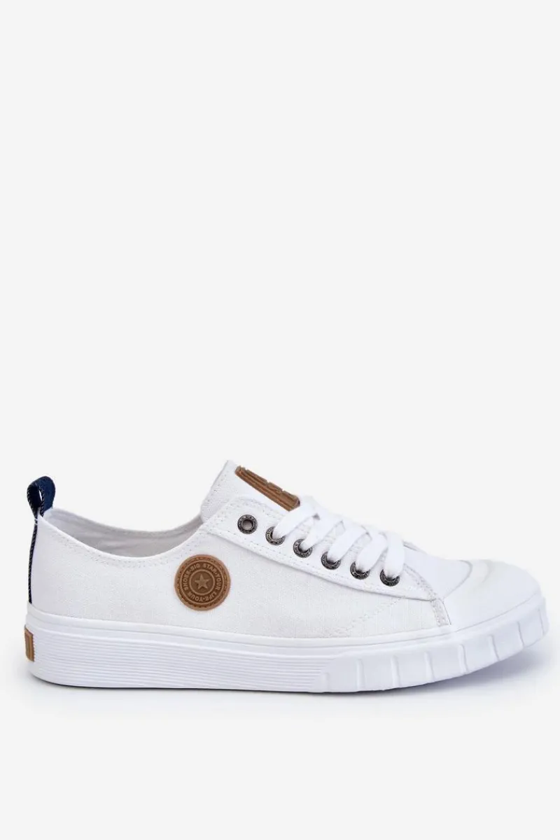 Trampki Męskie Big Star|Trampki Niskie>Big Star Shoes Męskie Materiałowe Trampki Big Star LL174019 Białe