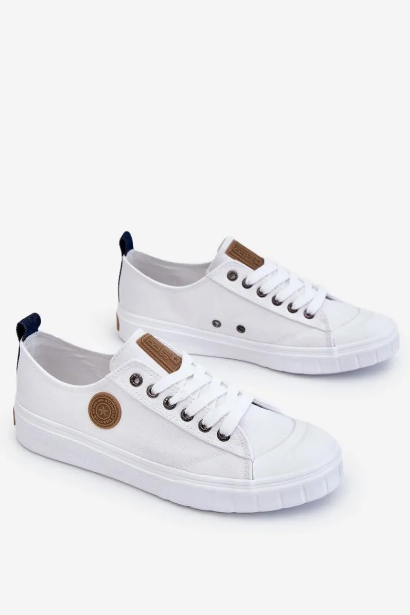 Trampki Męskie Big Star|Trampki Niskie>Big Star Shoes Męskie Materiałowe Trampki Big Star LL174019 Białe