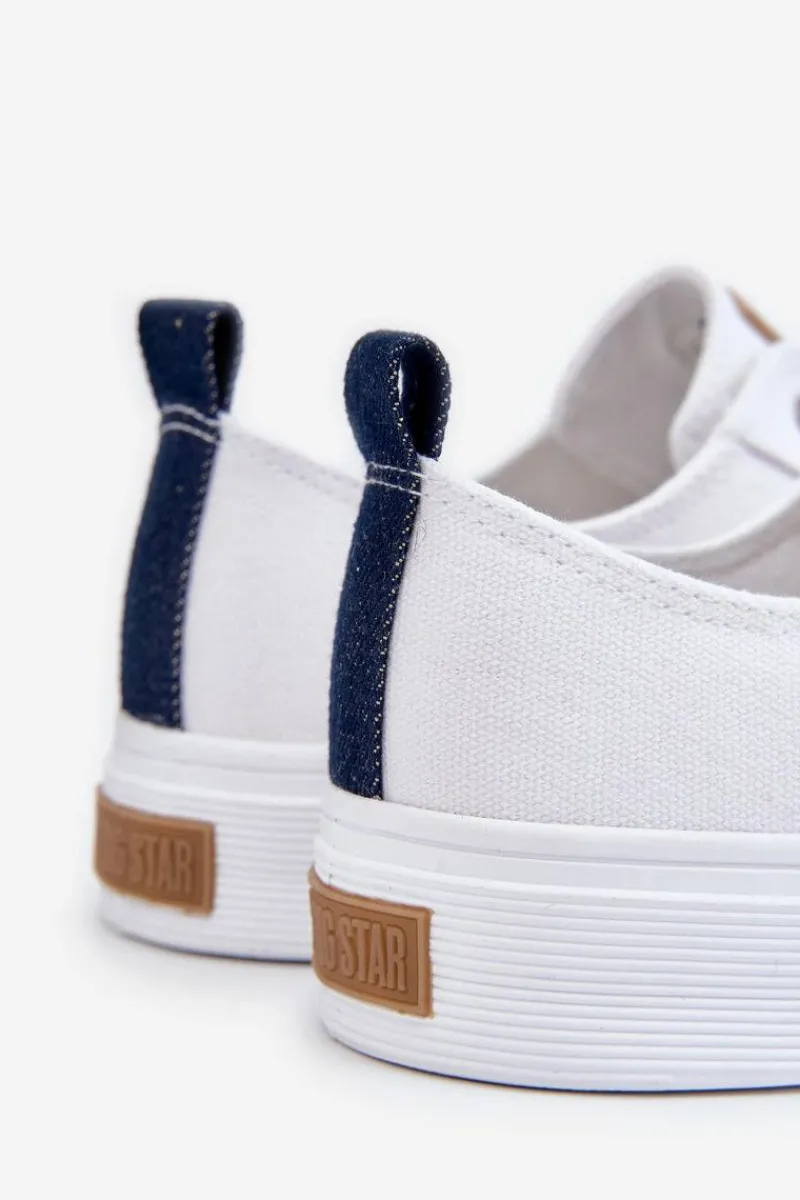 Trampki Męskie Big Star|Trampki Niskie>Big Star Shoes Męskie Materiałowe Trampki Big Star LL174019 Białe