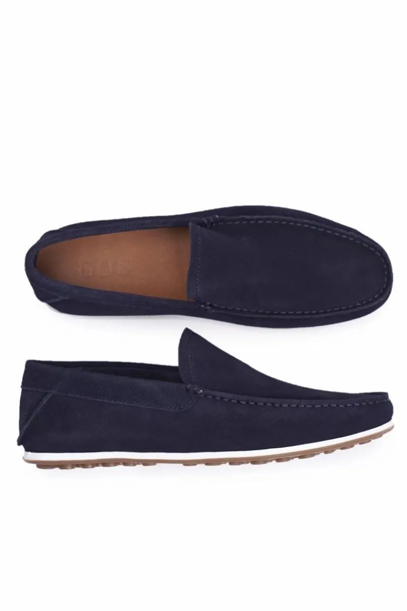 Best GOE Męskie Mokasyny Granatowe Nubuk FF1N3059