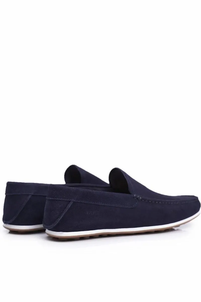 Best GOE Męskie Mokasyny Granatowe Nubuk FF1N3059