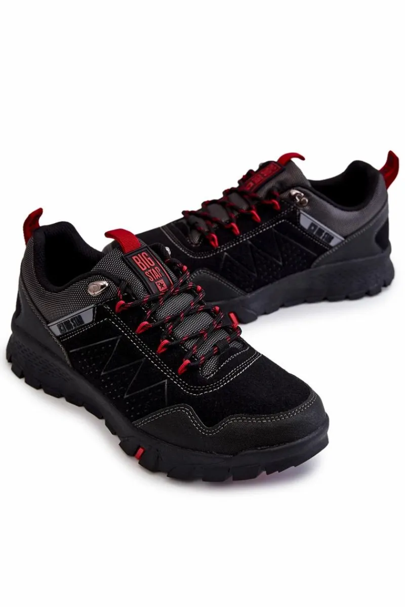 Obuwie Trekkingowe Męskie|Obuwie Sportowe Męskie>Big Star Shoes Męskie Niskie Buty Trekkingowe Memory Foam Big Star KK174126 Czarne