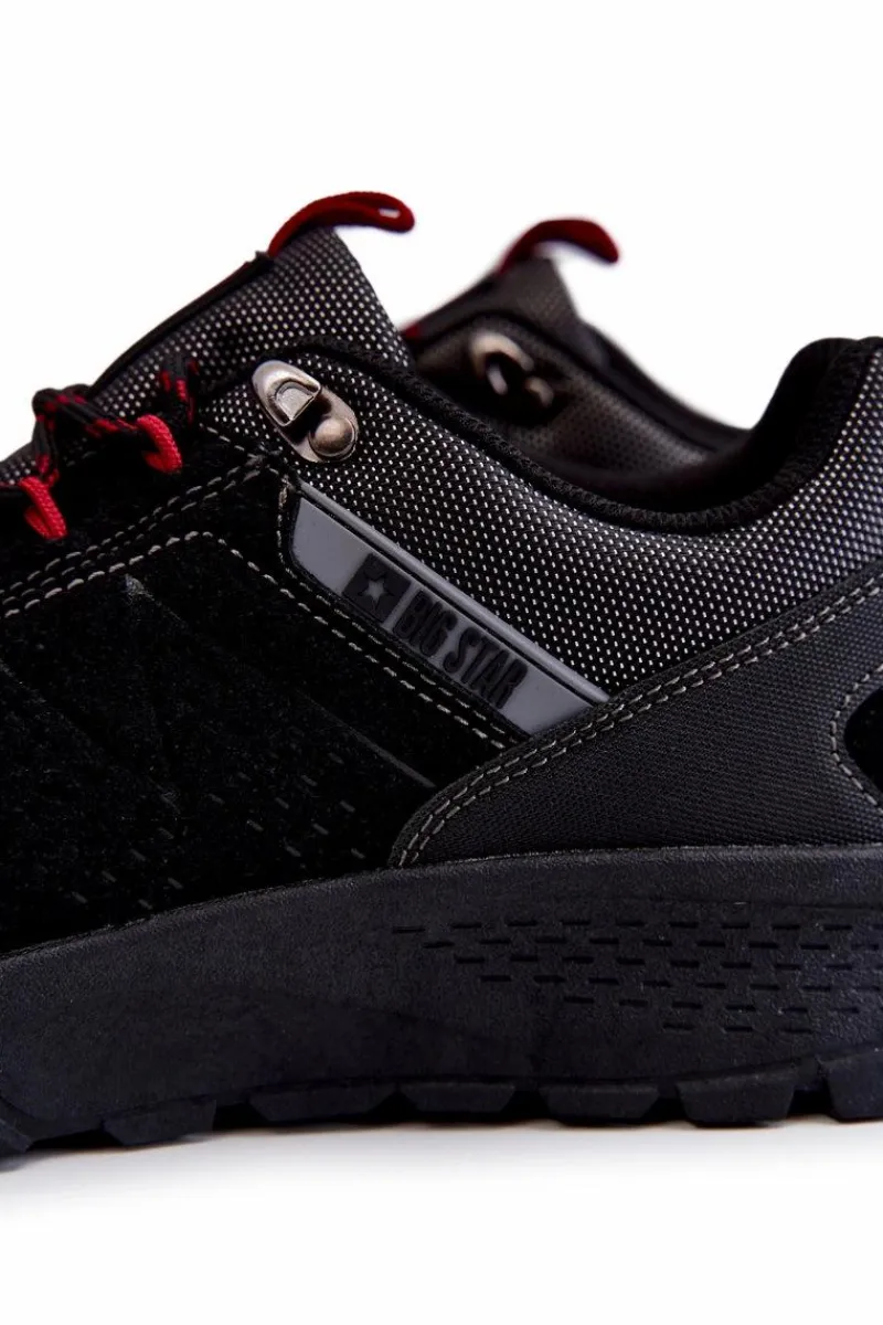 Obuwie Trekkingowe Męskie|Obuwie Sportowe Męskie>Big Star Shoes Męskie Niskie Buty Trekkingowe Memory Foam Big Star KK174126 Czarne