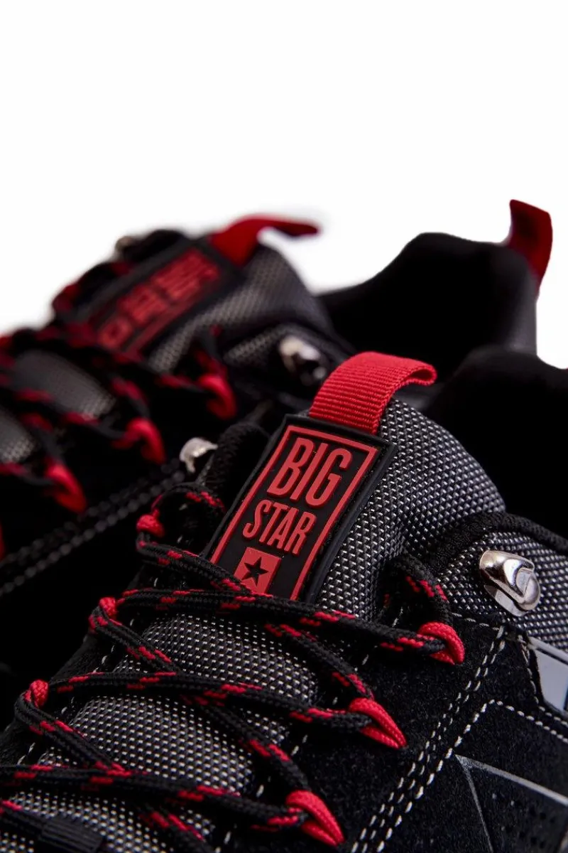 Obuwie Trekkingowe Męskie|Obuwie Sportowe Męskie>Big Star Shoes Męskie Niskie Buty Trekkingowe Memory Foam Big Star KK174126 Czarne