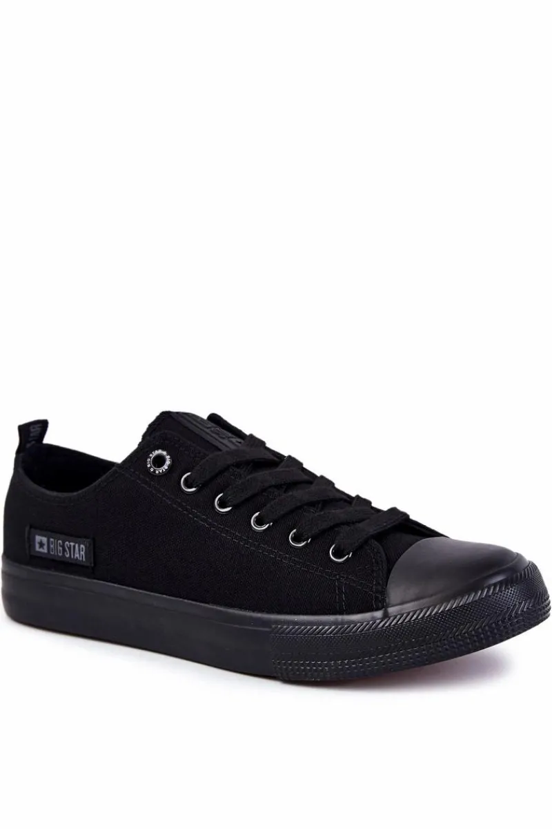 Big Star Shoes Męskie Niskie Materiałowe Trampki Big Star KK174007 Czarne