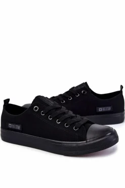 Big Star Shoes Męskie Niskie Materiałowe Trampki Big Star KK174007 Czarne