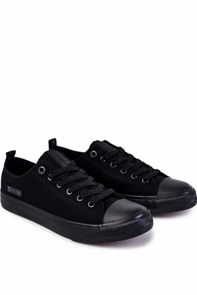 Big Star Shoes Męskie Niskie Materiałowe Trampki Big Star KK174007 Czarne