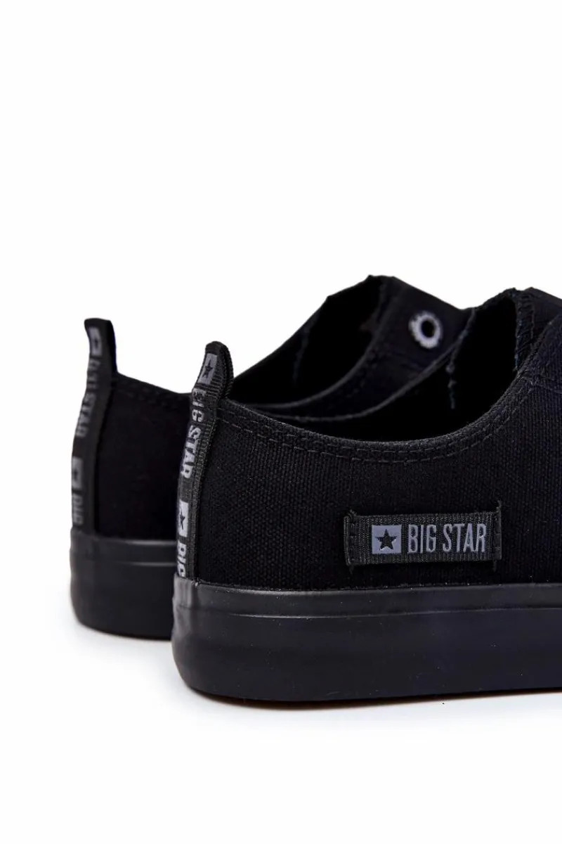 Big Star Shoes Męskie Niskie Materiałowe Trampki Big Star KK174007 Czarne