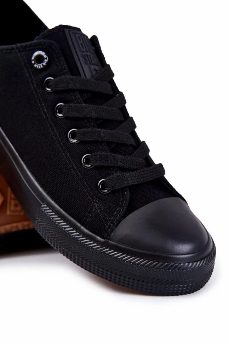 Big Star Shoes Męskie Niskie Materiałowe Trampki Big Star KK174007 Czarne