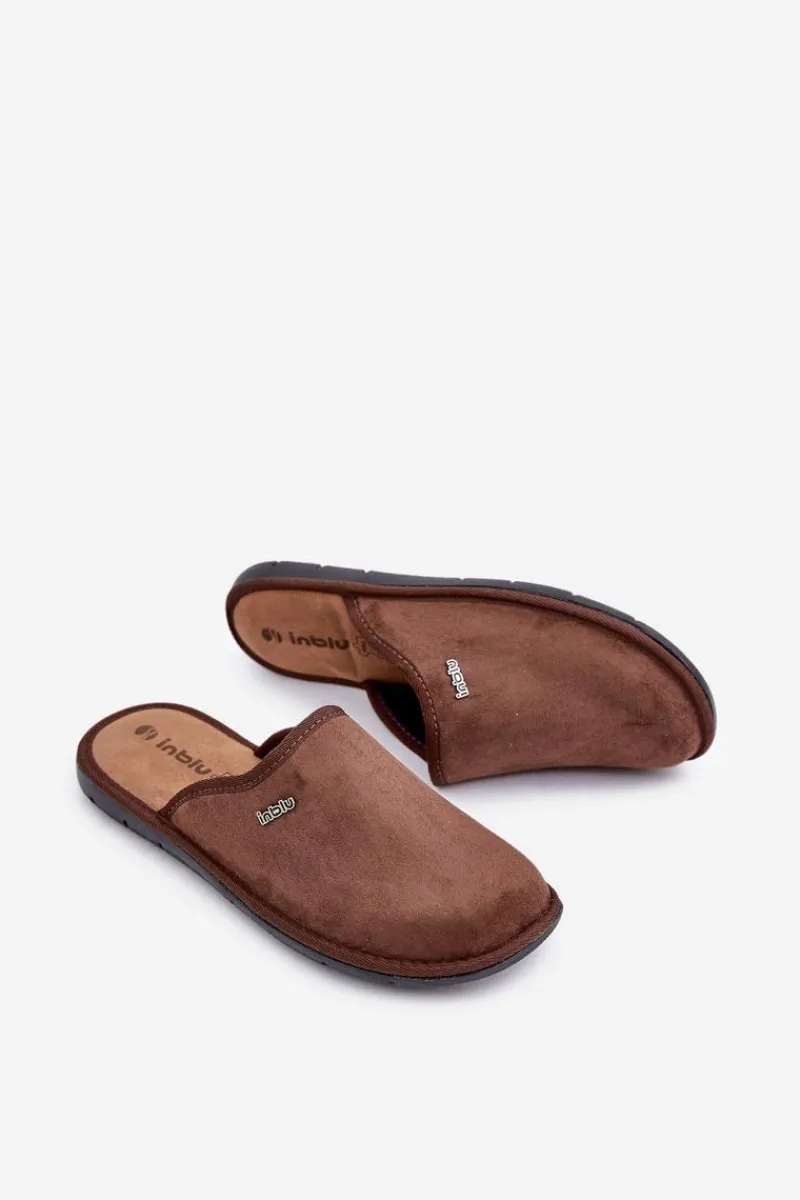 Online INBLU Męskie Obuwie Domowe Kapcie 9100002H Brązowe