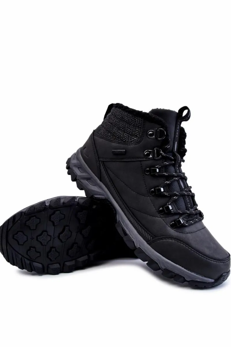 New Cross Jeans Męskie Ocieplane Botki Buty Trekkingowe KK1R4022C Czarne Czarny