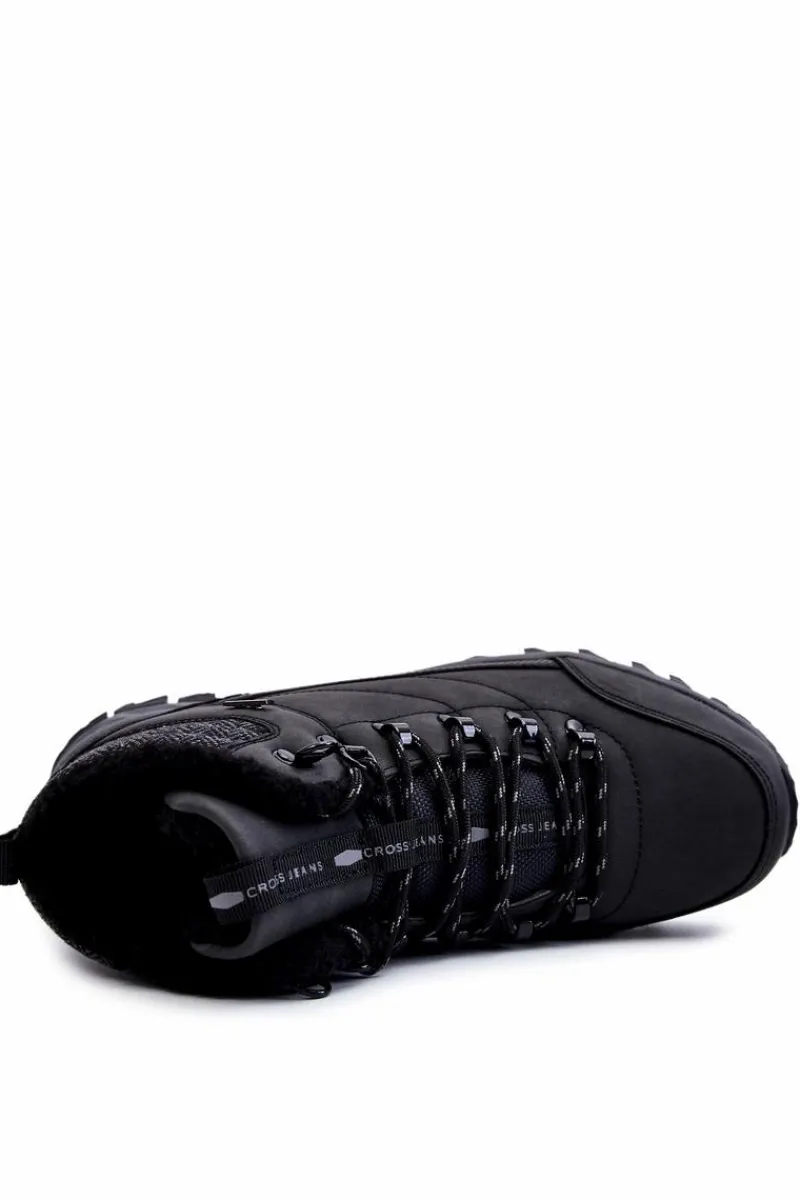 New Cross Jeans Męskie Ocieplane Botki Buty Trekkingowe KK1R4022C Czarne Czarny