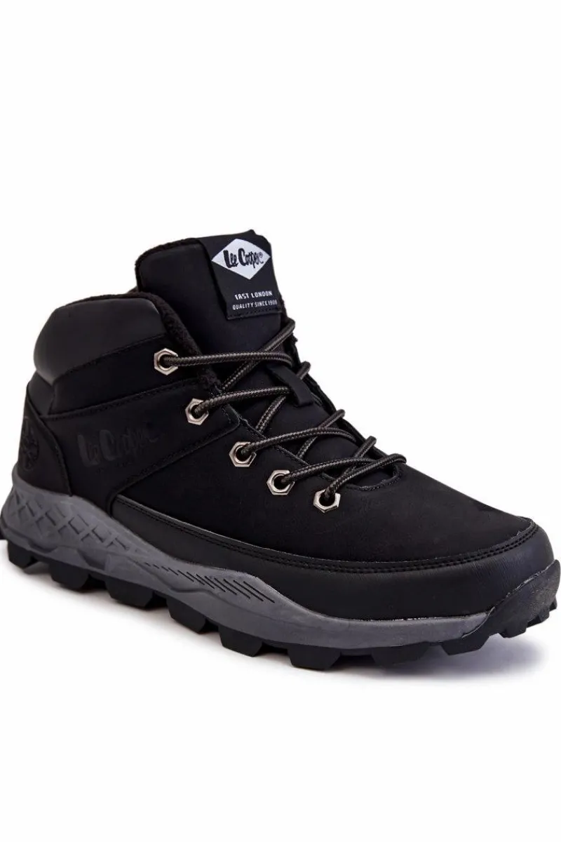 Botki Męskie>Lee Cooper Męskie Ocieplane Botki Trapery LCJ-22-01-1391 Czarne