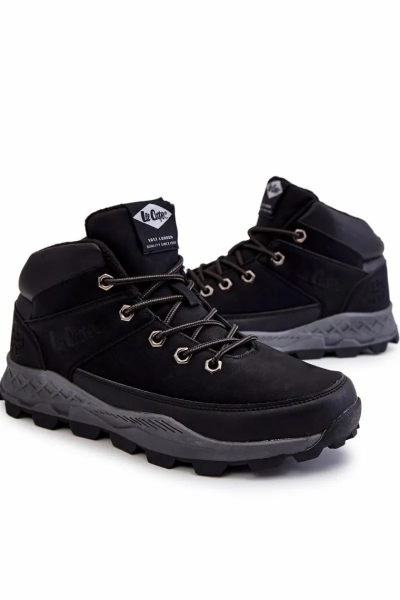 Botki Męskie>Lee Cooper Męskie Ocieplane Botki Trapery LCJ-22-01-1391 Czarne