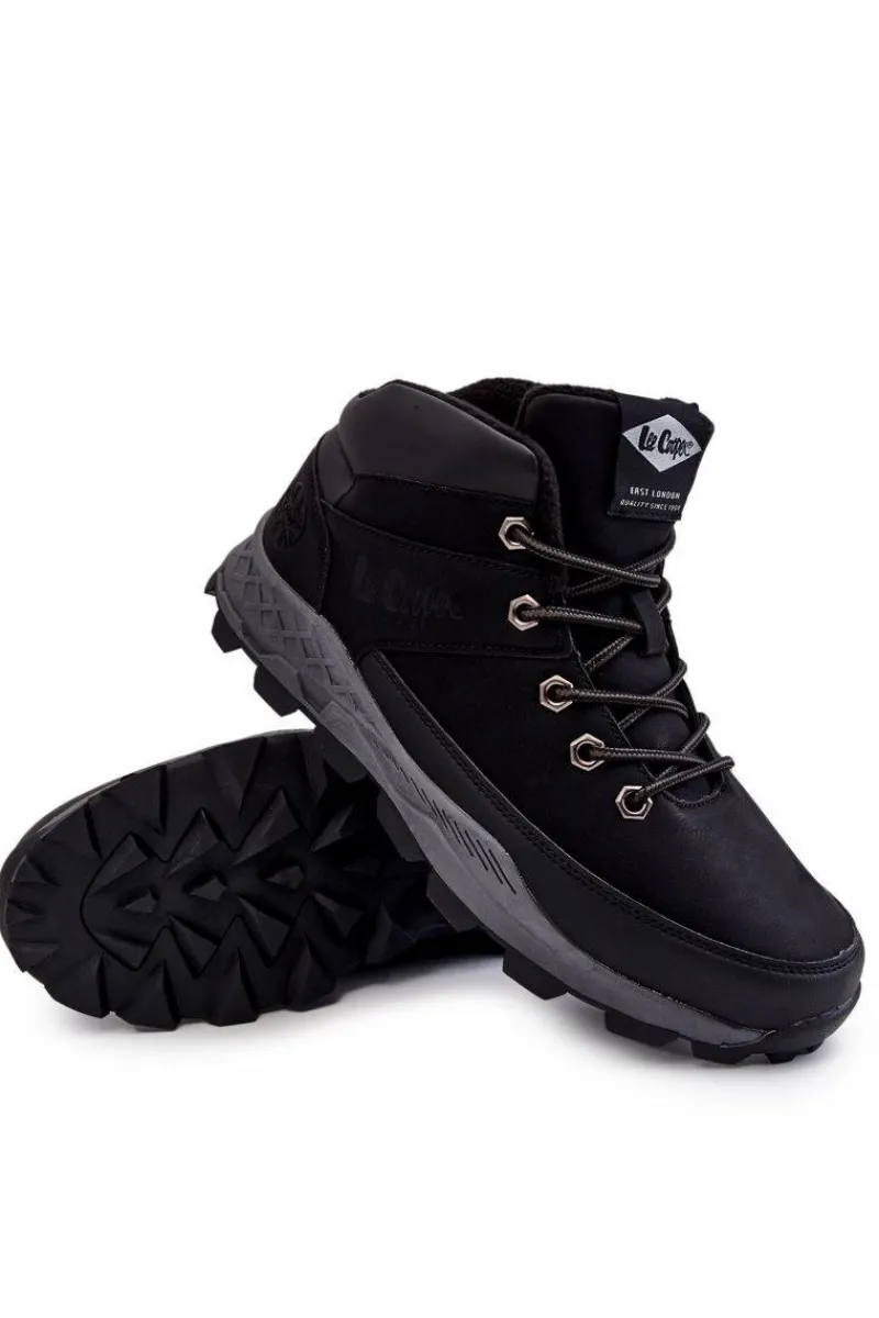 Botki Męskie>Lee Cooper Męskie Ocieplane Botki Trapery LCJ-22-01-1391 Czarne
