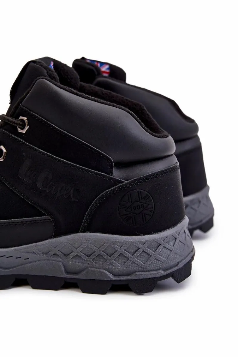 Botki Męskie>Lee Cooper Męskie Ocieplane Botki Trapery LCJ-22-01-1391 Czarne