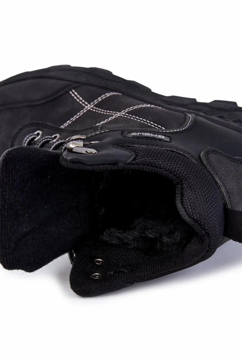 Outlet Evento Męskie Ocieplane Botki Trapery Czarne Allan