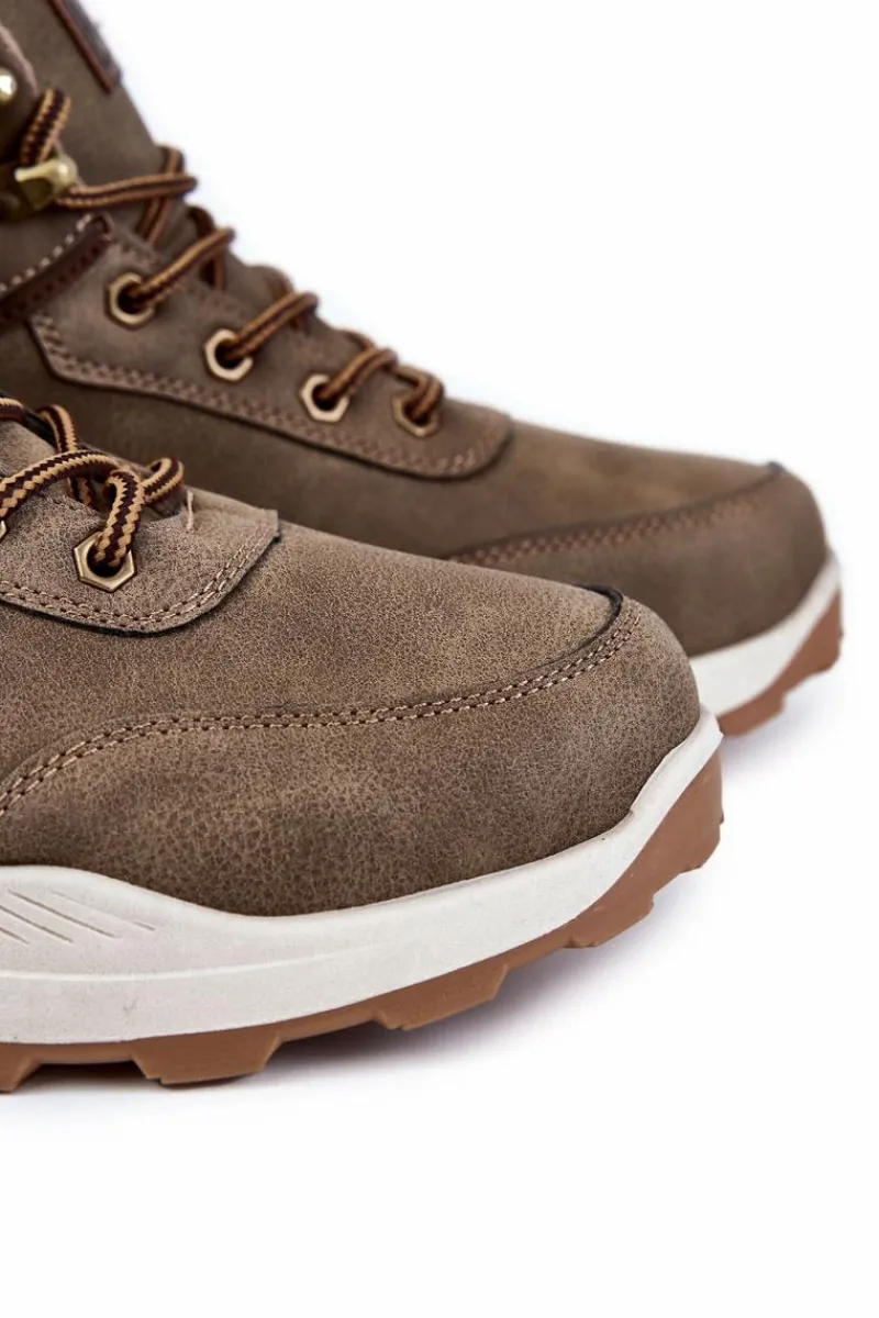 Discount Męskie Ocieplane Botki Trapery Khaki Allan Męskie Obuwie Trekkingowe Męskie|Botki Męskie