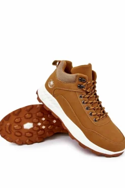 Outlet Boto Męskie Ocieplane Buty Trekkingowe Trapery Camel Otto