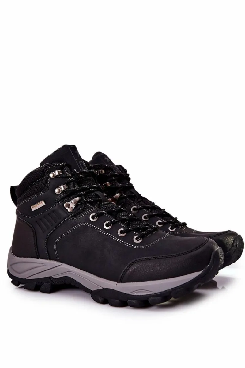 Hot Męskie Ocieplane Buty Trekkingowe Czarne Dannis Męskie Obuwie Trekkingowe Męskie