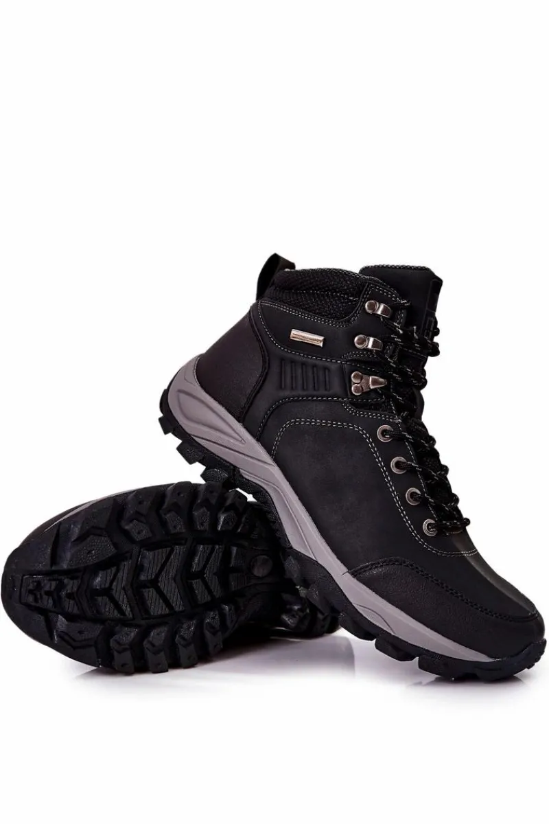Hot Męskie Ocieplane Buty Trekkingowe Czarne Dannis Męskie Obuwie Trekkingowe Męskie