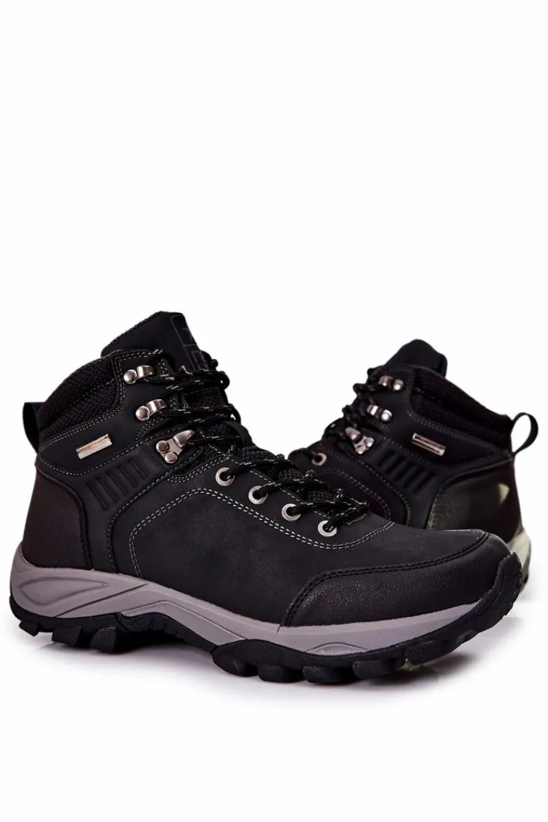 Hot Męskie Ocieplane Buty Trekkingowe Czarne Dannis Męskie Obuwie Trekkingowe Męskie