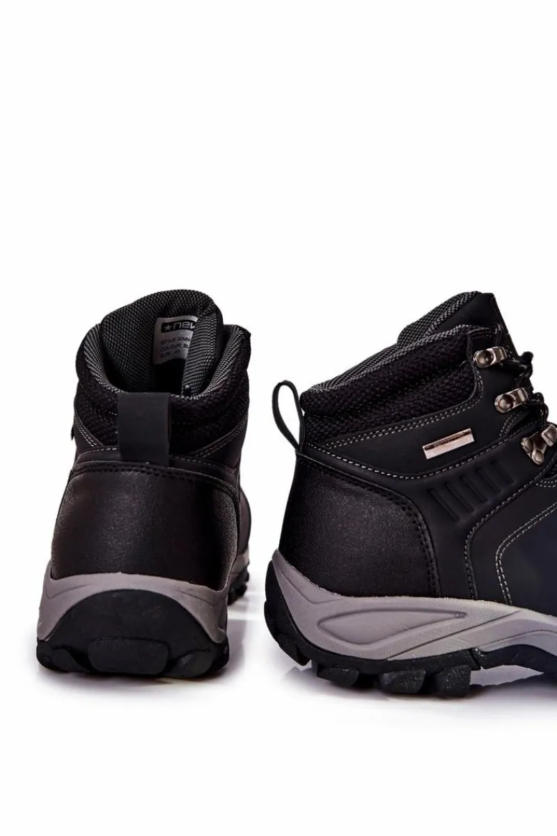 Hot Męskie Ocieplane Buty Trekkingowe Czarne Dannis Męskie Obuwie Trekkingowe Męskie
