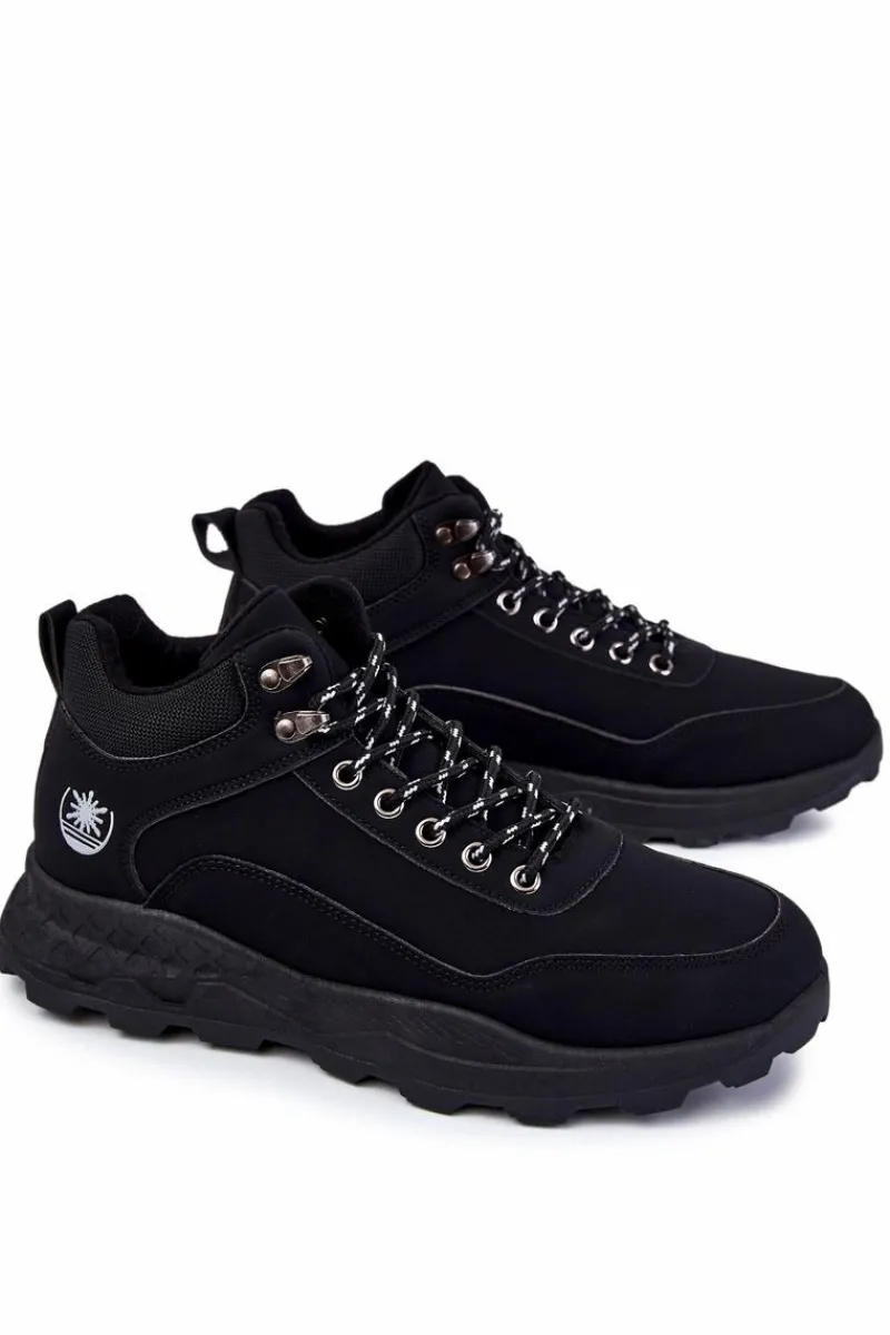 Obuwie Trekkingowe Męskie|Botki Męskie>Boto Męskie Ocieplane Buty Trekkingowe Trapery Czarne Otto