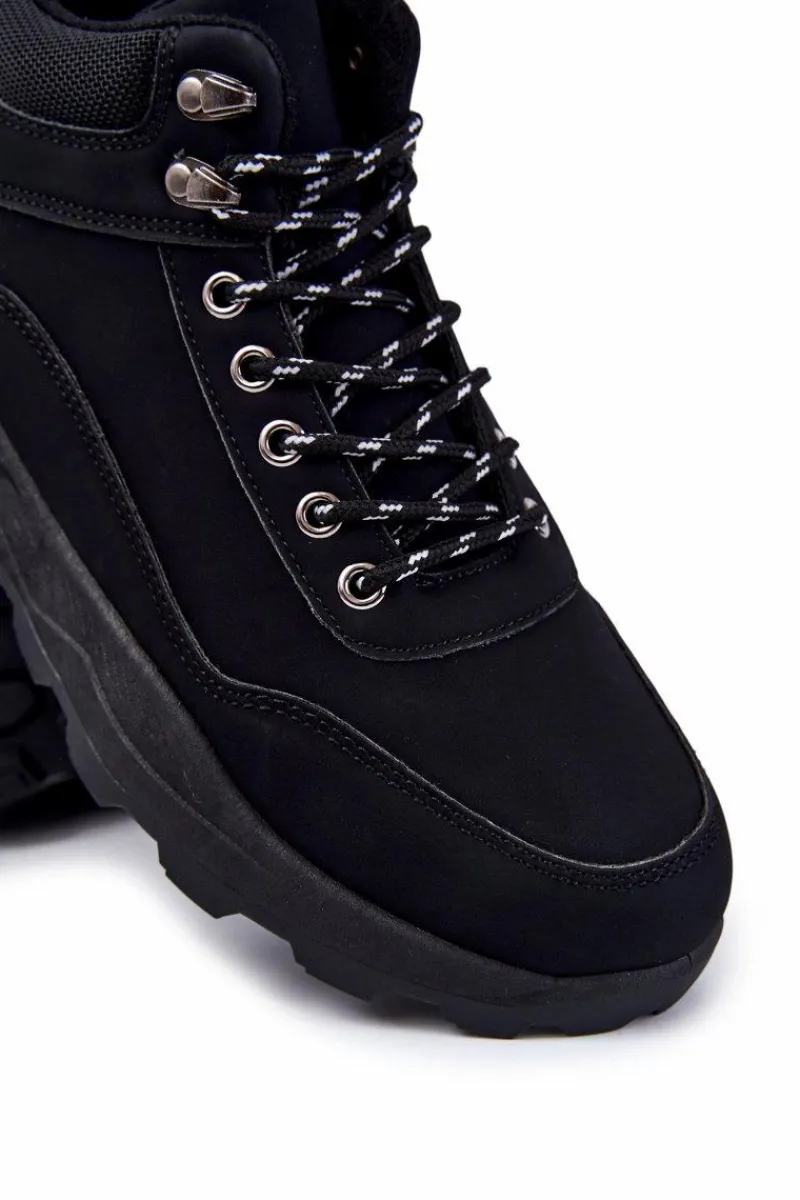 Obuwie Trekkingowe Męskie|Botki Męskie>Boto Męskie Ocieplane Buty Trekkingowe Trapery Czarne Otto