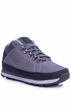 Online Boto Męskie Ocieplane Buty Trekkingowe Szare Newlans2