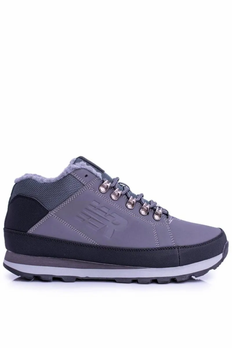 Online Boto Męskie Ocieplane Buty Trekkingowe Szare Newlans2