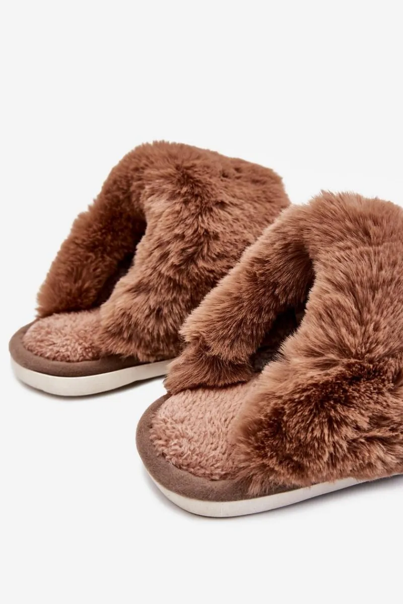 Papcie Męskie>Boto Męskie Ocieplane Papcie Brązowe Marcus