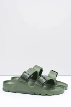 Klapki Męskie Klasyczne>Boto Męskie Oliwkowe Ogrodowe Lekkie Klapki