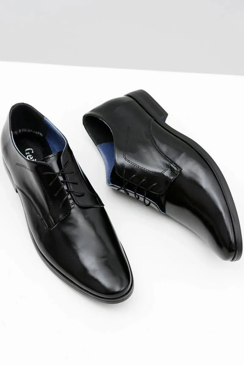 Bednarek Polish Shoes|Półbuty Eleganckie>Boto Męskie Półbuty Bednarek Eleganckie Skórzane Wizytowe Czarne Peter
