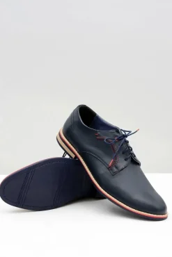 Męskie Półbuty Bednarek Eleganckie Skórzane Granatowe Pietro Męskie Bednarek Polish Shoes|Półbuty Casual
