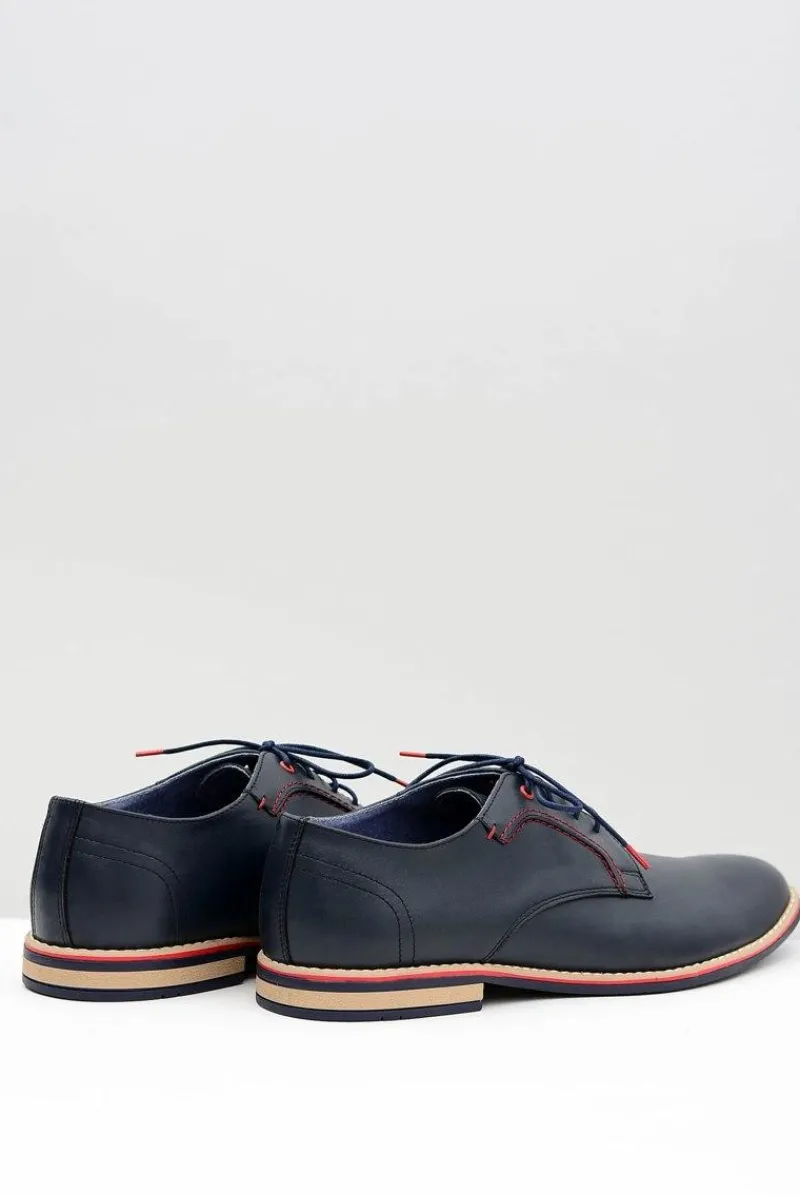 Męskie Półbuty Bednarek Eleganckie Skórzane Granatowe Pietro Męskie Bednarek Polish Shoes|Półbuty Casual