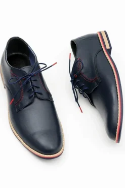 Męskie Półbuty Bednarek Eleganckie Skórzane Granatowe Pietro Męskie Bednarek Polish Shoes|Półbuty Casual