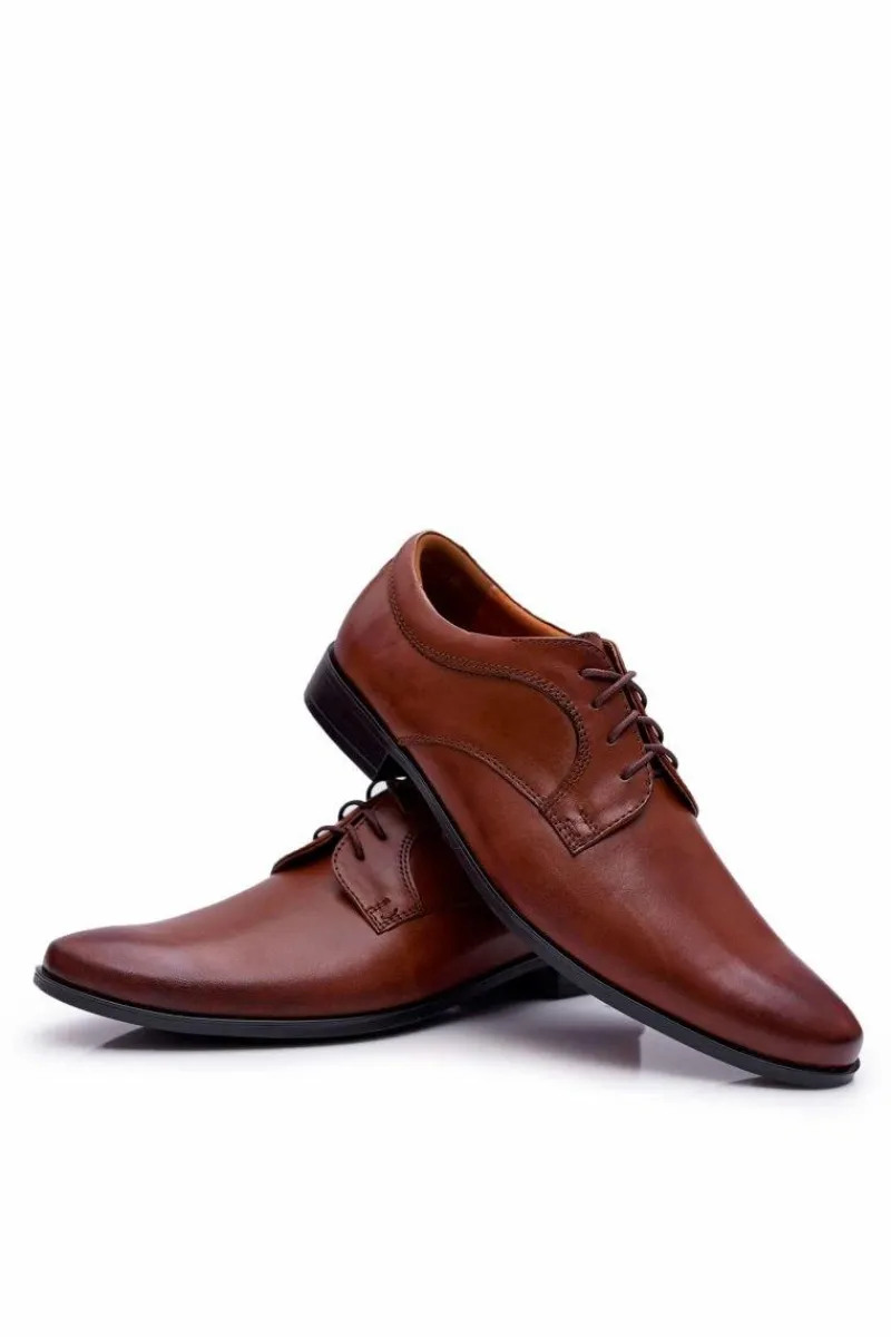 Bednarek Polish Shoes|Półbuty Eleganckie>Boto Męskie Półbuty Bednarek Eleganckie Skórzane Wizytowe Brązowe Gaspare