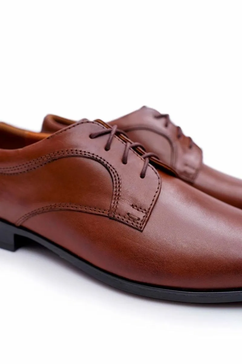 Bednarek Polish Shoes|Półbuty Eleganckie>Boto Męskie Półbuty Bednarek Eleganckie Skórzane Wizytowe Brązowe Gaspare