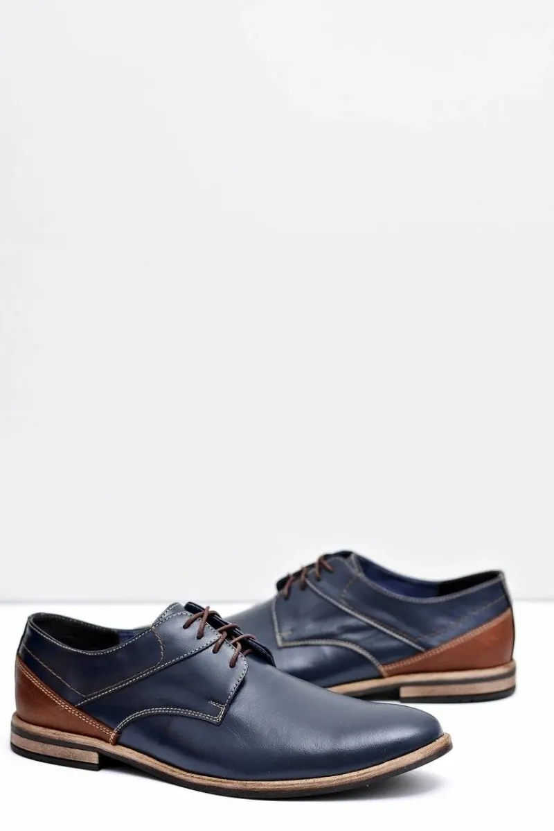 Bednarek Polish Shoes|Półbuty Casual>Boto Męskie Półbuty Bednarek Eleganckie Skórzane Granatowe Marcelo