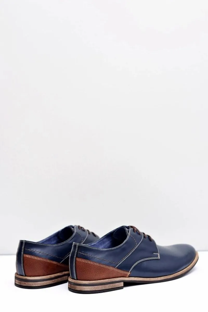 Bednarek Polish Shoes|Półbuty Casual>Boto Męskie Półbuty Bednarek Eleganckie Skórzane Granatowe Marcelo