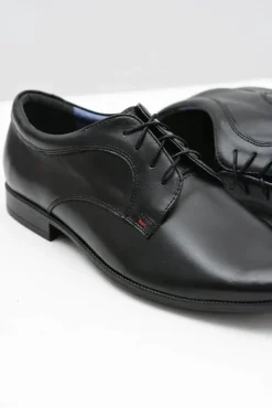 Hot Boto Męskie Półbuty Bednarek Eleganckie Skórzane Wizytowe Czarne Gaspare