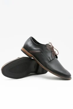 Hot Męskie Półbuty Bednarek Eleganckie Skórzane Czarne Edgardo Męskie Bednarek Polish Shoes|Półbuty Casual