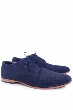 Sale Boto Męskie Półbuty Bednarek Nubukowe Ażurowe Granatowe Hermes