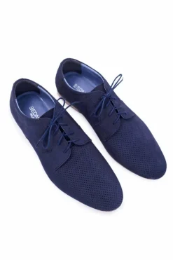 Sale Boto Męskie Półbuty Bednarek Nubukowe Ażurowe Granatowe Hermes