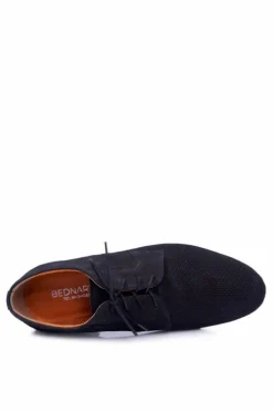 New Męskie Półbuty Bednarek Nubukowe Ażurowe Czarne Hermes Męskie Bednarek Polish Shoes|Półbuty Casual