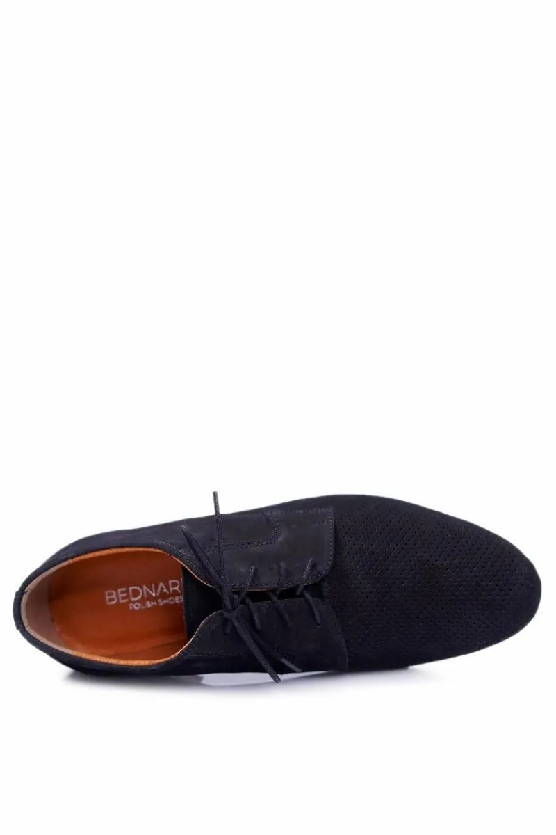 New Męskie Półbuty Bednarek Nubukowe Ażurowe Czarne Hermes Męskie Bednarek Polish Shoes|Półbuty Casual