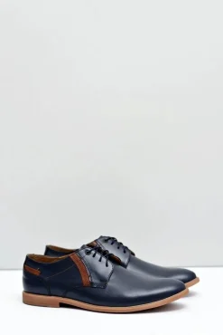 Best Boto Męskie Półbuty Bednarek Skórzane Granatowe Millo